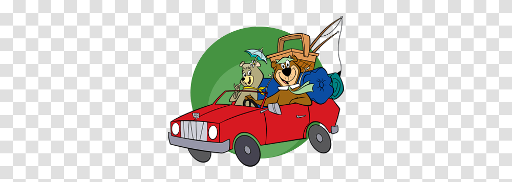 Jellystone Camp Yogi Bear In Car, Vehicle, Transportation, Golf Cart, Fire Truck Transparent Png