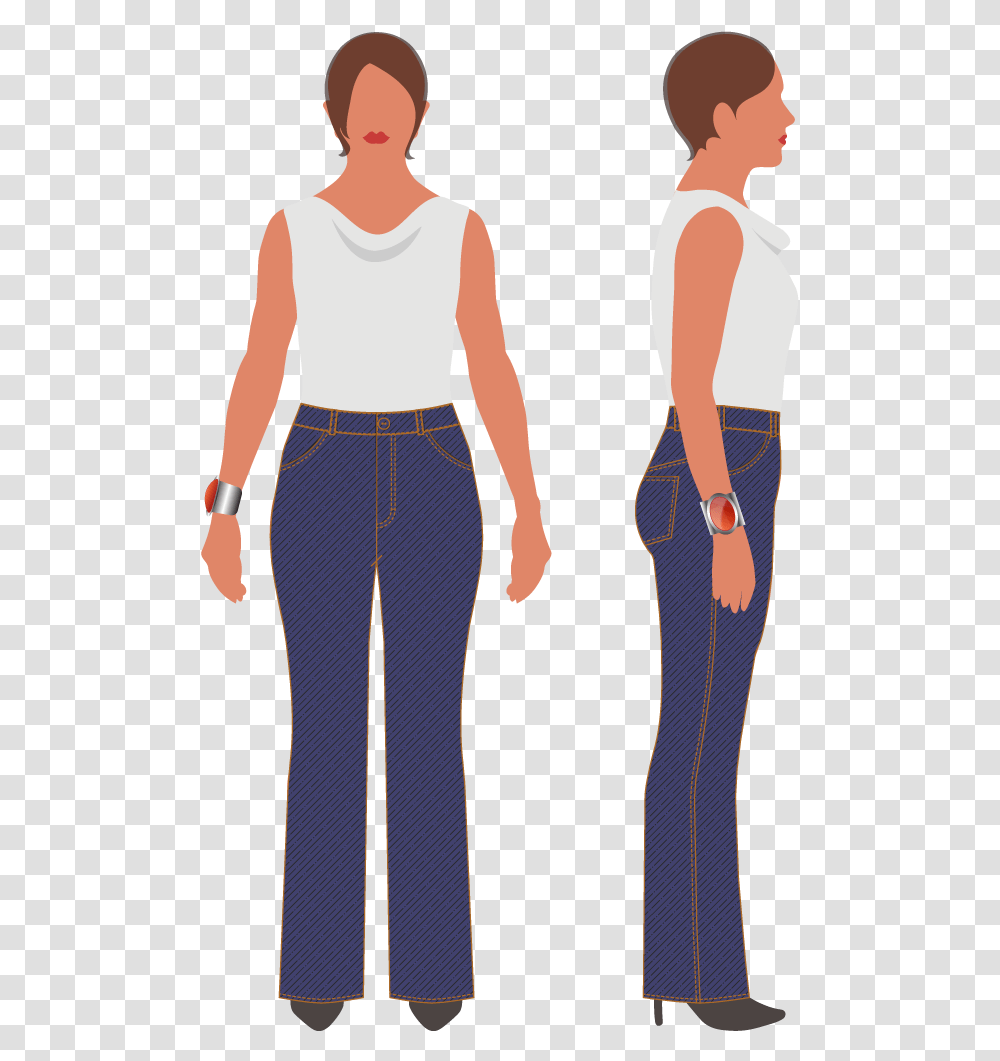 Jenna Jeans Standing, Pants, Person, Tie Transparent Png