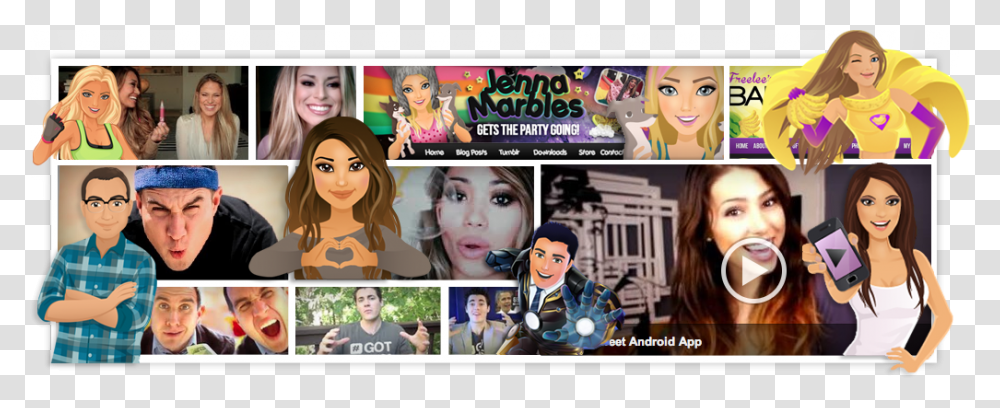 Jenna Marbles Collage, Person, Human, Poster, Advertisement Transparent Png