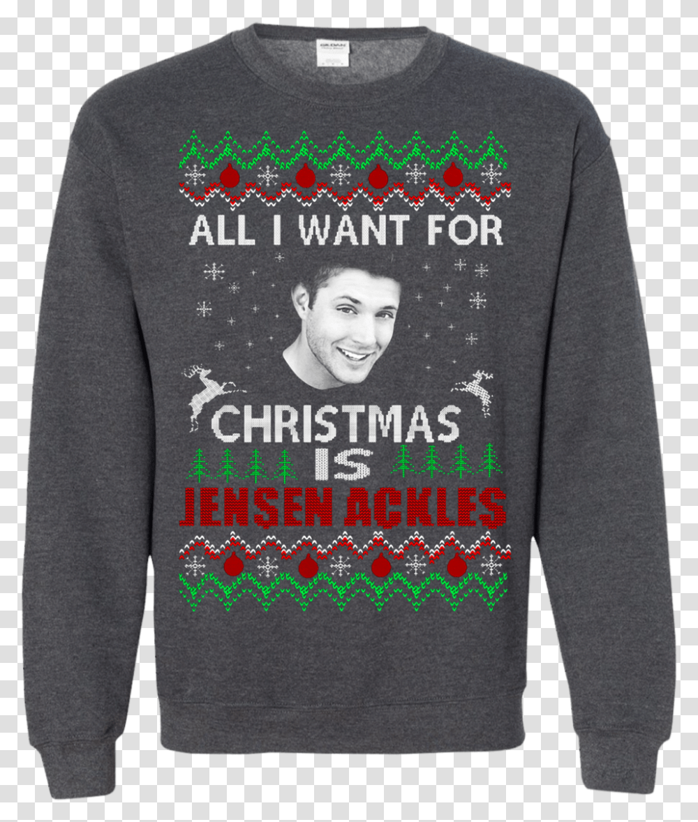 Jensen Ackles Supernatural Christmas Day, Clothing, Apparel, Long Sleeve, Sweatshirt Transparent Png