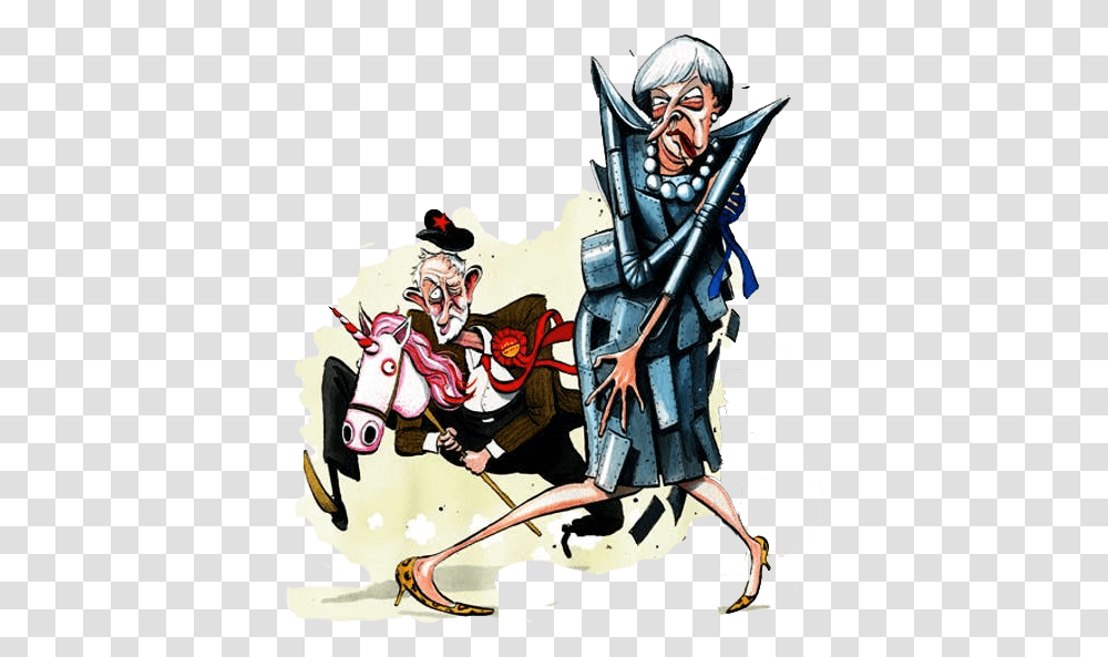 Jeremy Corbyn Theresa May Cartoon, Person, People, Hand, Performer Transparent Png
