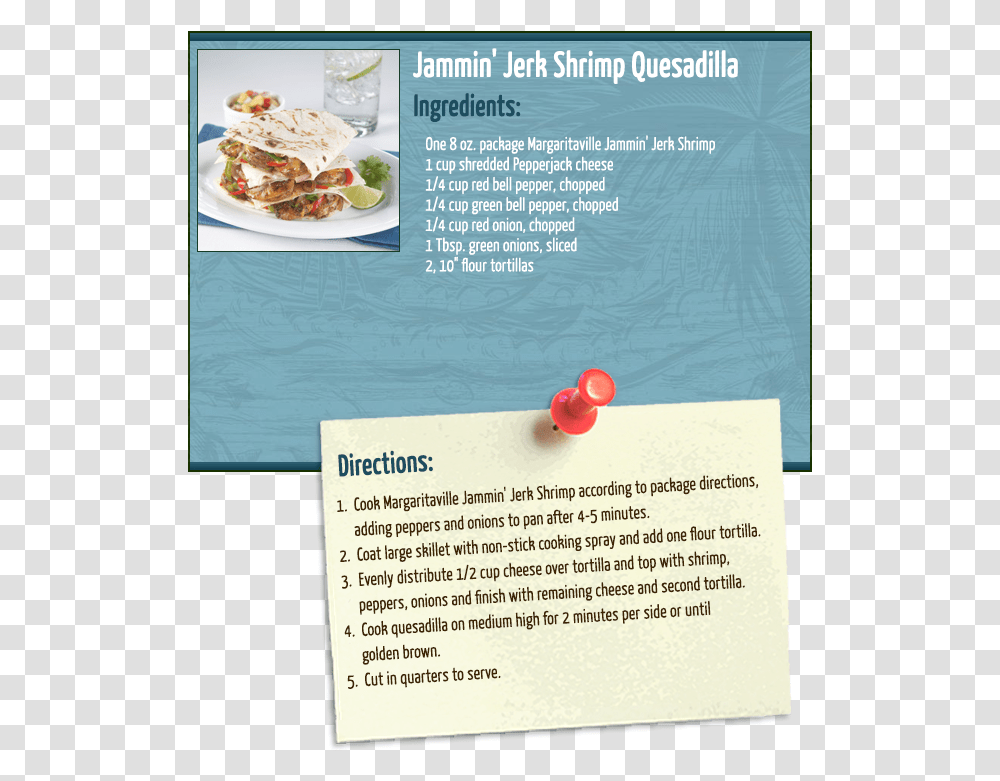 Jerk Shrimp Quesadilla Dish, Flyer, Poster, Paper, Advertisement Transparent Png