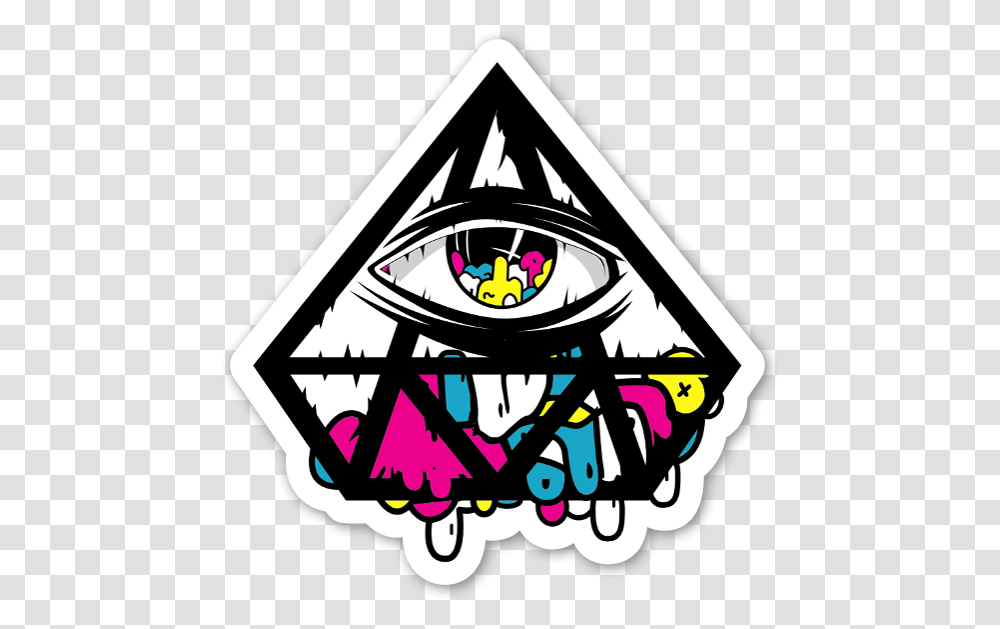 Jerkface Diamond Eye Sticker Imagenes Del Ojo Illuminati, Label, Triangle Transparent Png