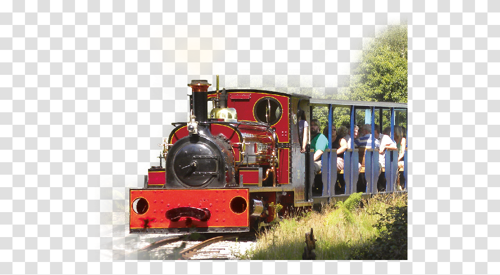 Jerry M On The Quarry Railway At Hollycombe Hollycombe Steam Train, Locomotive, Vehicle, Transportation, Person Transparent Png
