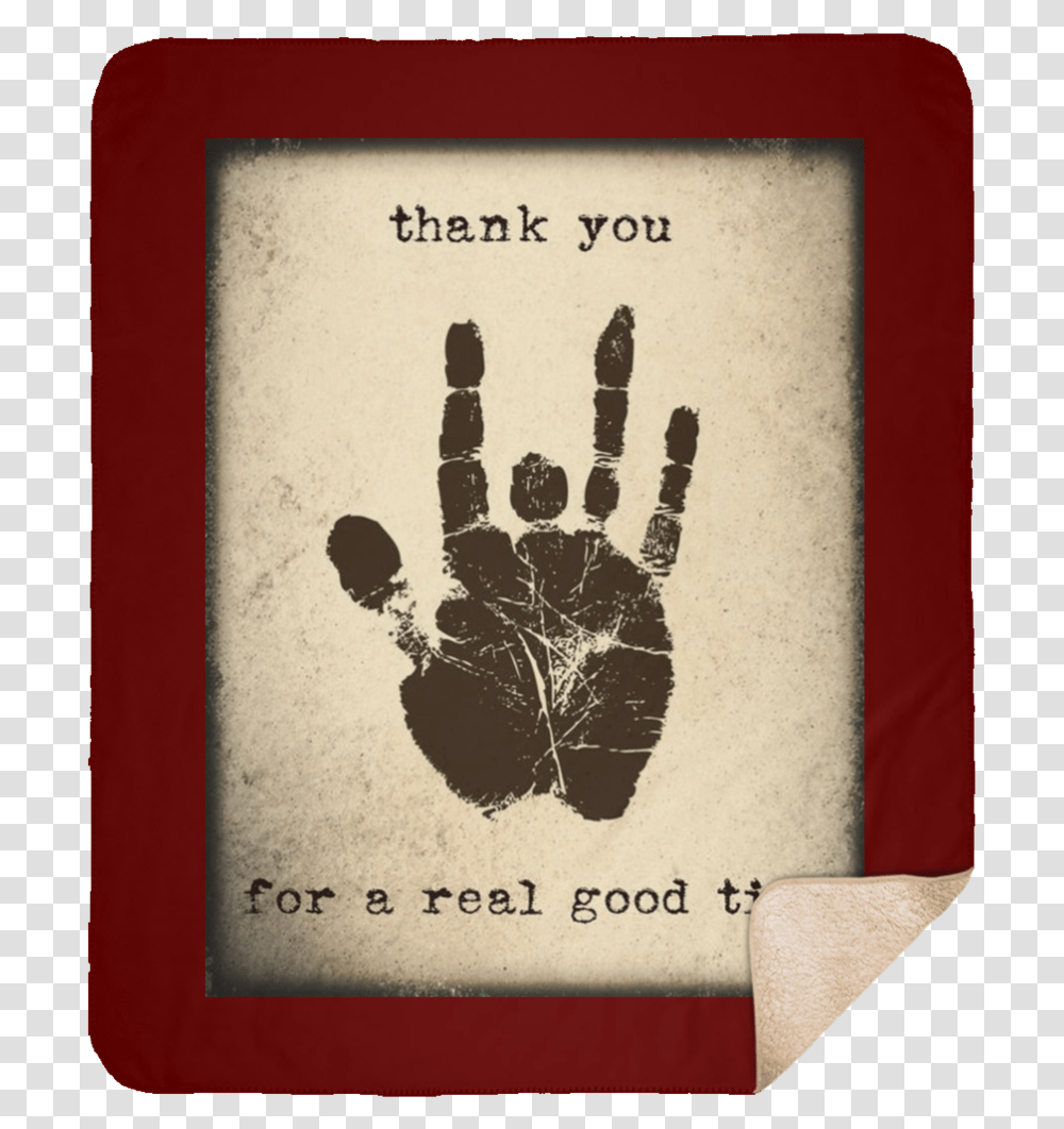 Jerrys Handprint Medium Premium Sherpa Blanket Jerry Garcia Thank You For A Real Good Time, Book, Scroll, Footprint Transparent Png