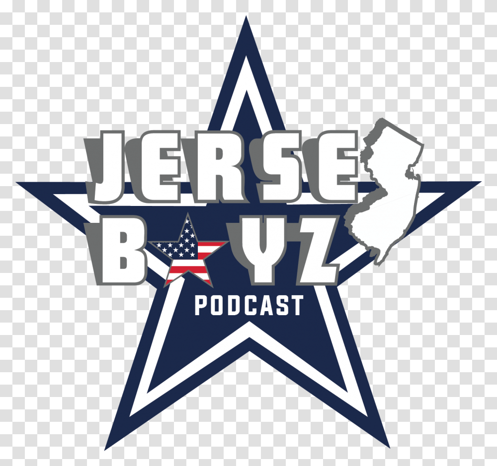 Jersey Boyz Podcast Breaking Down The Cowboys Dallas Cowboys Star, Symbol, Star Symbol, Text, Logo Transparent Png