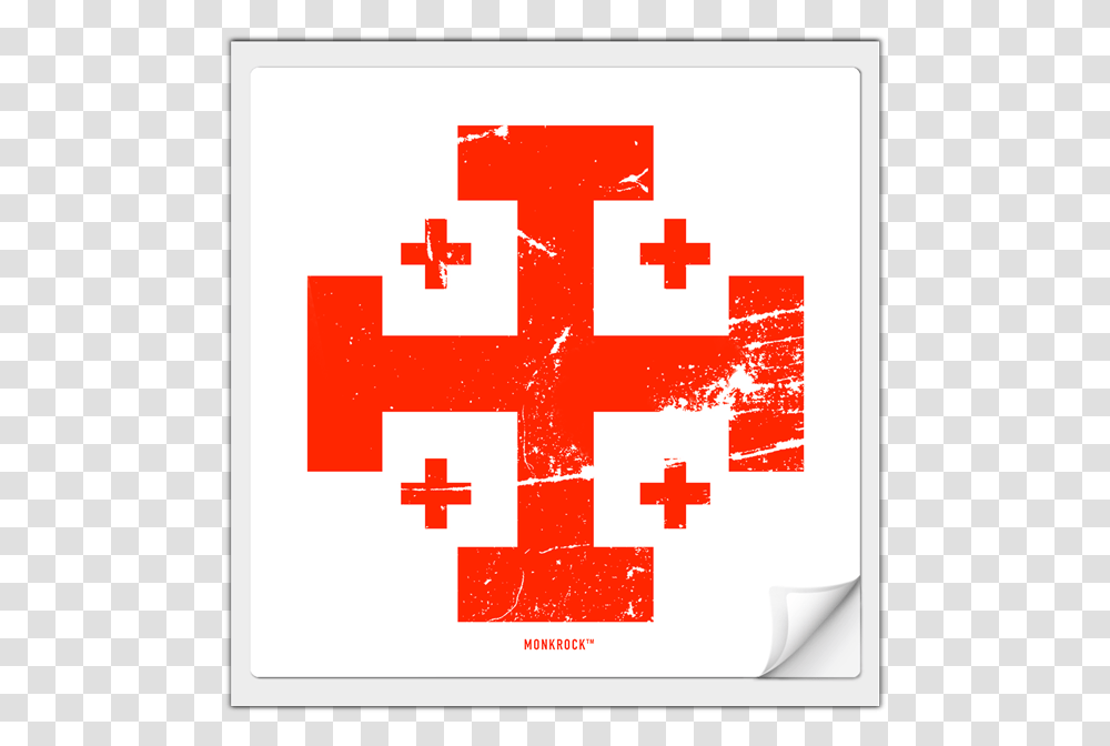 Jerusalem Cross StickerClass Knights Holy Sepulcher Logo, First Aid, Trademark, Red Cross Transparent Png