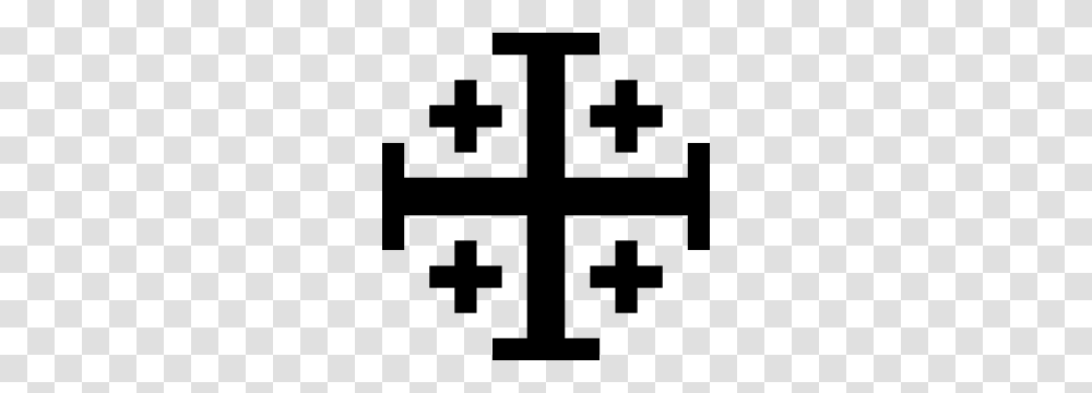 Jerusalem Cross With Cross Potent, Stencil, Silhouette Transparent Png