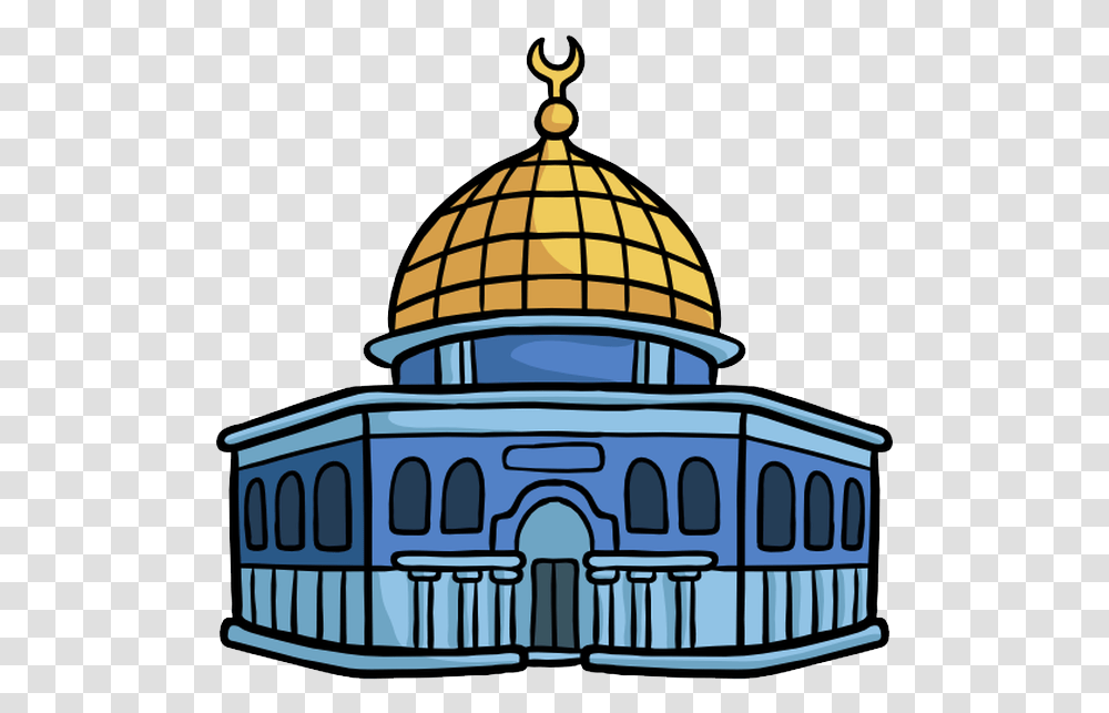 Jerusalem Drawing Aqsa Dome Of The Rock Drawing Easy, Architecture, Building, Lamp, Mosque Transparent Png