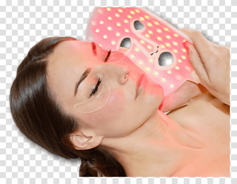Jessica Alba S Led Light Face Mask Celebrity Use Led Mask, Person, Human, Sweets, Food Transparent Png