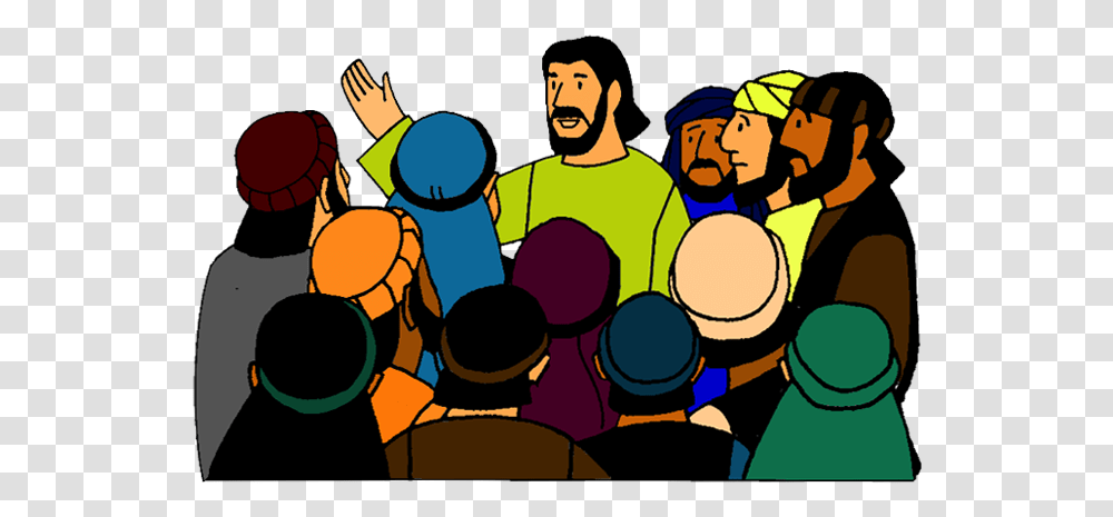 Jesus And His Disciples Clipart, Person, Crowd, People, Audience Transparent Png