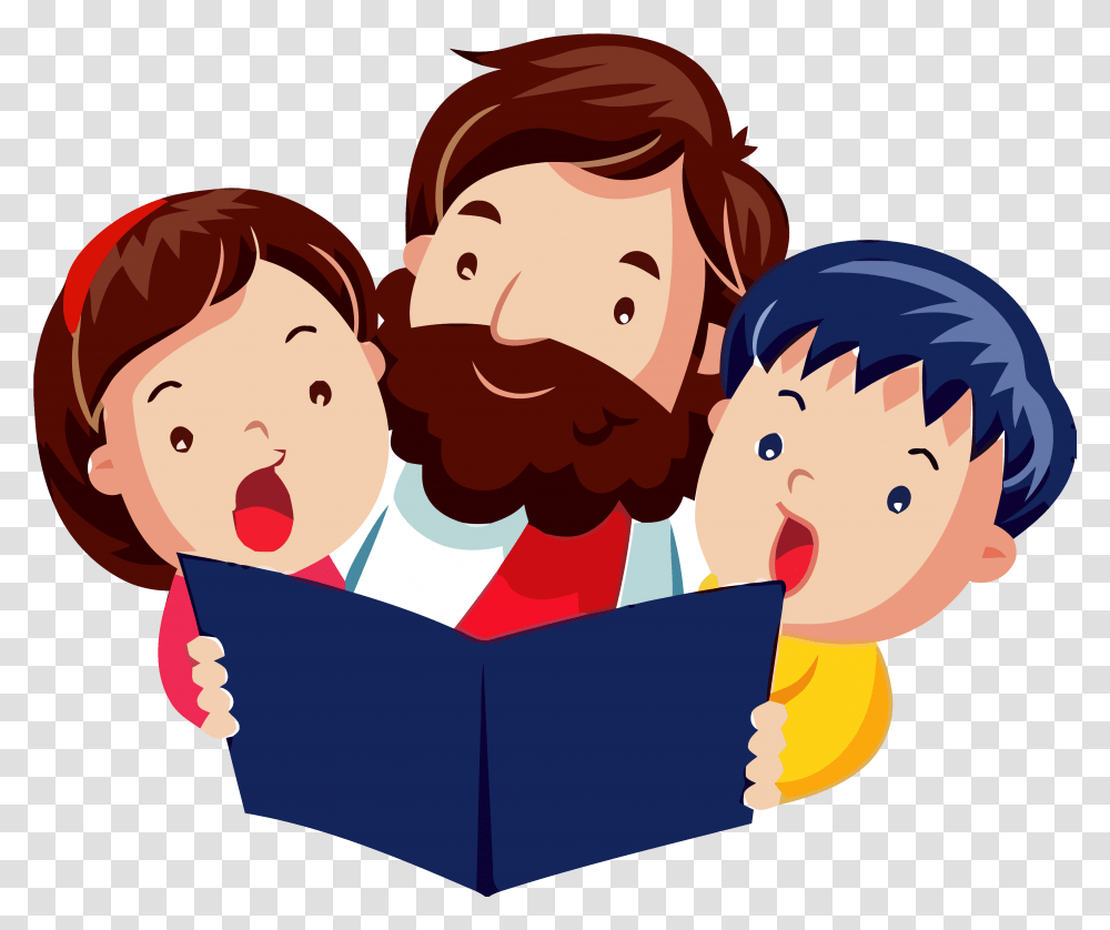 Jesus And Kid, Reading, Family Transparent Png