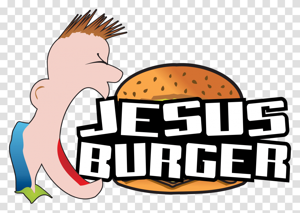 Jesus Burger, Food, Word, Advertisement Transparent Png