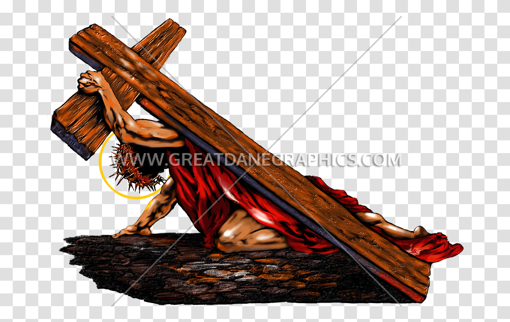 Jesus Carrying The Cross Production Ready Artwork For T His Only Crime Was Love, Toy, Bow, Slide, Leisure Activities Transparent Png