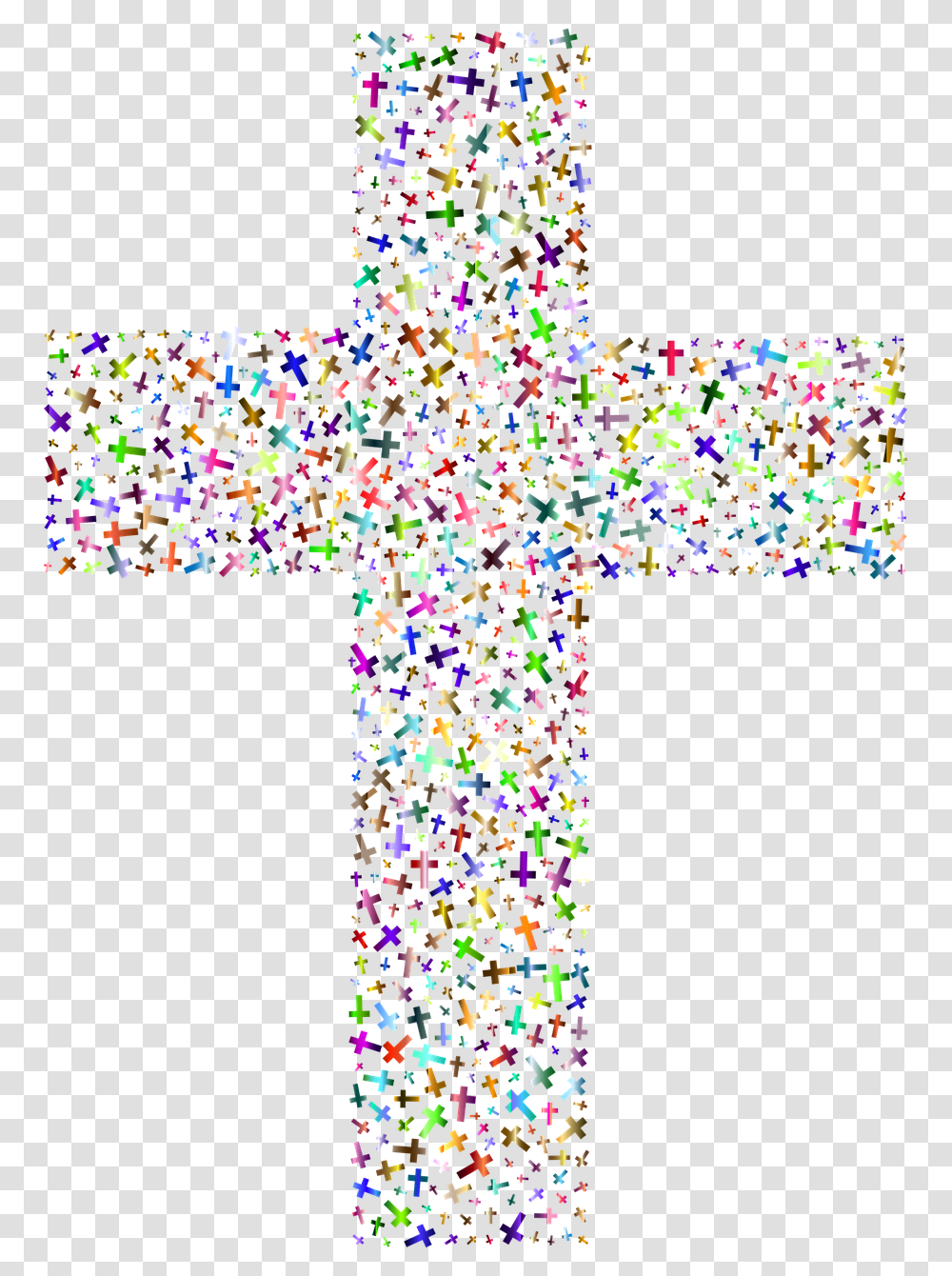 Jesus Christ Cross Crucifix Image Colourful Cross Clipart, Confetti, Paper Transparent Png