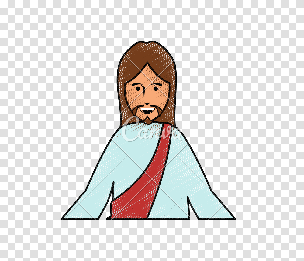 Jesus Christ Face Cartoon Vector, Person, Female, Kneeling Transparent Png
