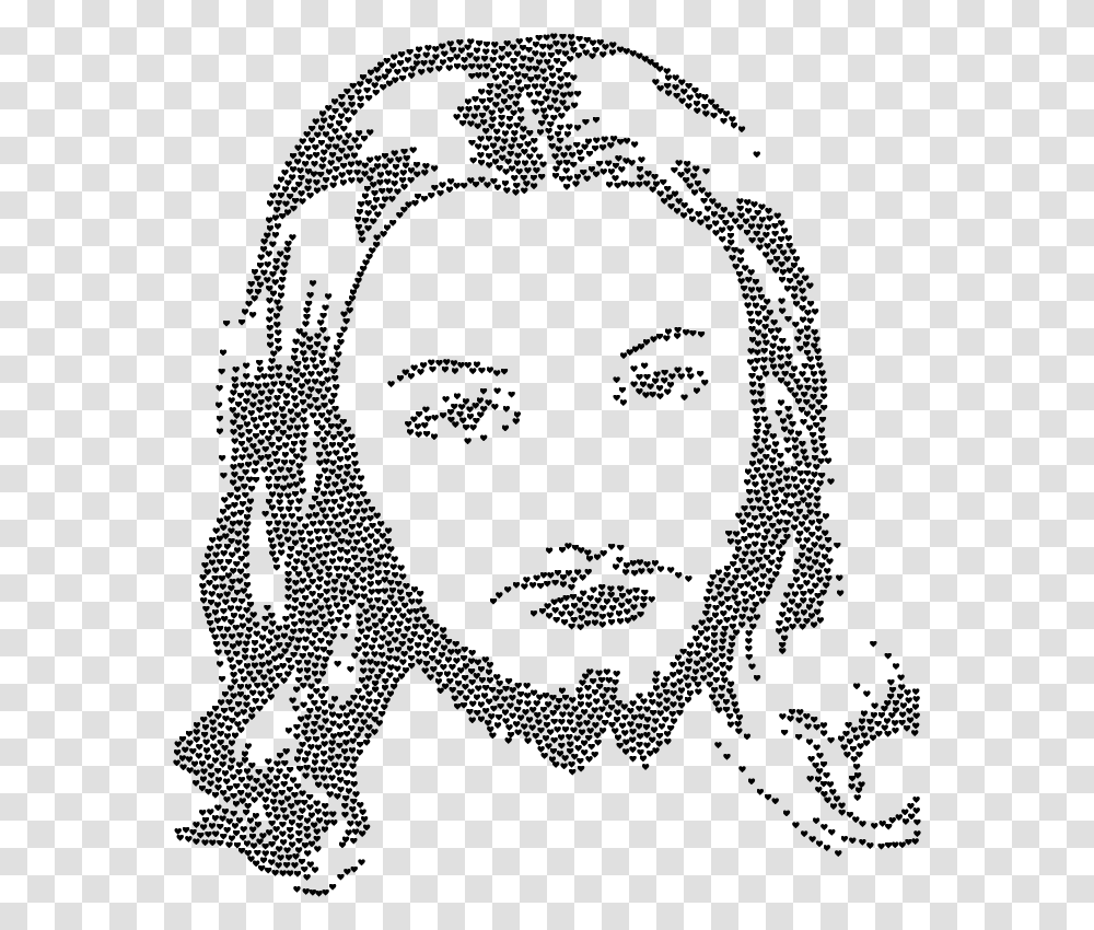 Jesus Christ Face Silhouette Hearts Black, Gray, World Of Warcraft Transparent Png