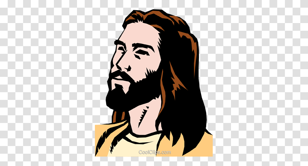 Jesus Christ Royalty Free Vector Clip Art Illustration, Face, Person, Human, Stencil Transparent Png