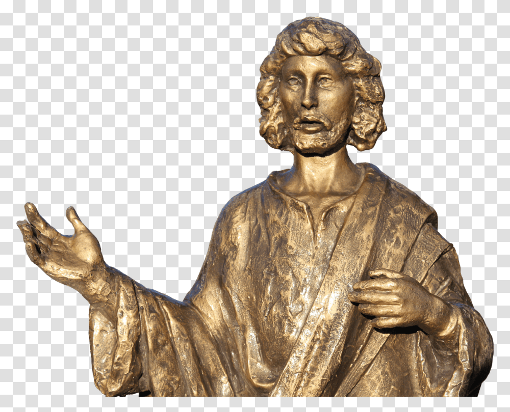 Jesus Christ Small Statue Gold Jesus, Bronze, Sculpture, Figurine Transparent Png