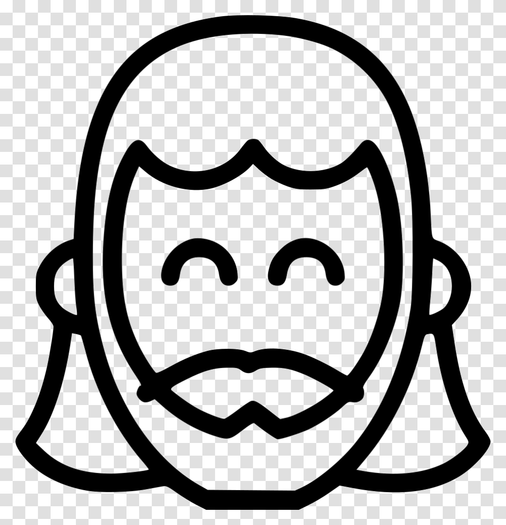 Jesus Christian Face Avatar Icon, Stencil Transparent Png