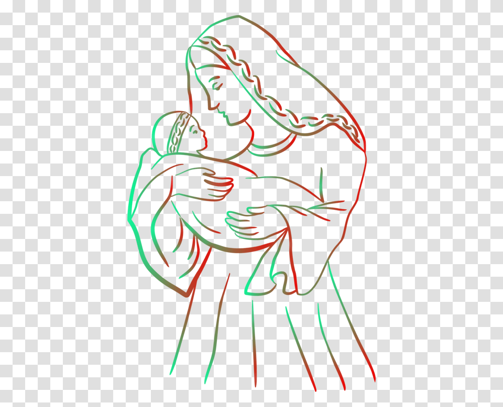 Jesus Clipart Mother With Baby Drawing, Plant, Person, Human Transparent Png