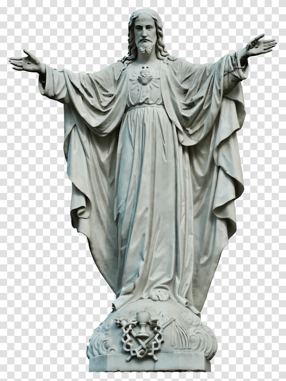 Jesus Clipart Stone Jesus Christ Statue, Sculpture, Person, Human, Figurine Transparent Png