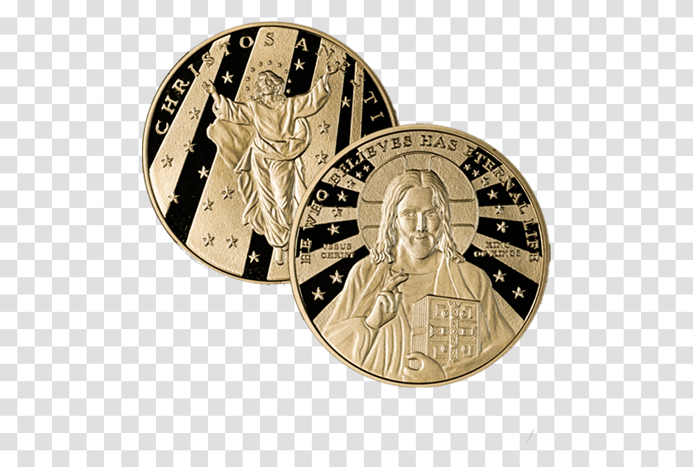 Jesus Coin, Person, Human, Money, Gold Transparent Png