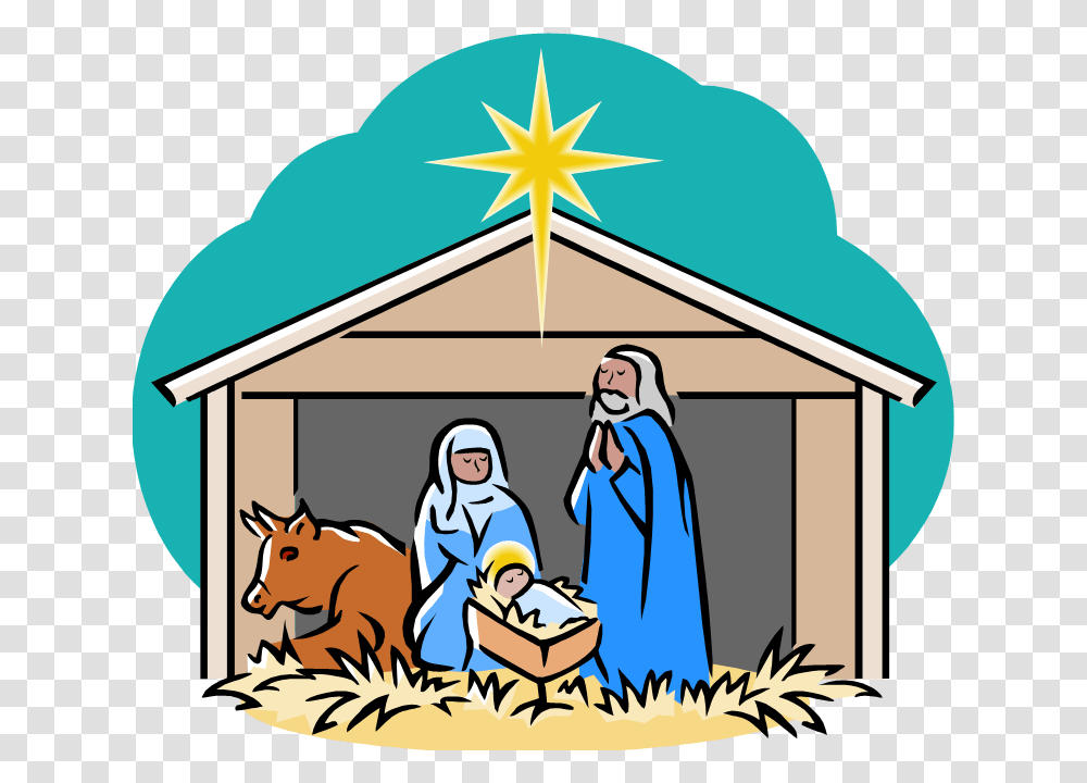Jesus Crib Nativity Scene Clipart, Building, Dog House, Den, Person Transparent Png