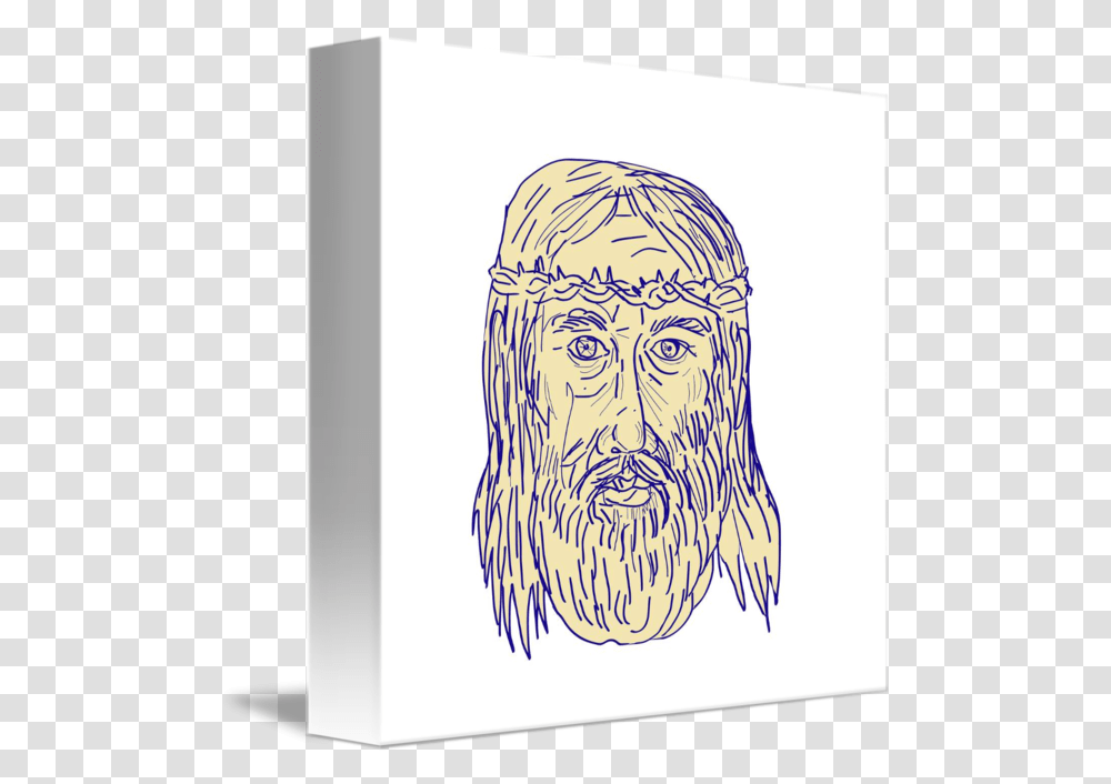 Jesus Face Crown Of Thorns Drawing By Aloysius Patrimonio Sketch, Art, Doodle, Head, Painting Transparent Png