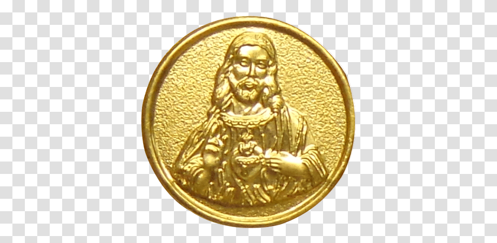 Jesus Gold Coin 995 Coins Ghatkopar Brass, Gold Medal, Trophy, Money Transparent Png
