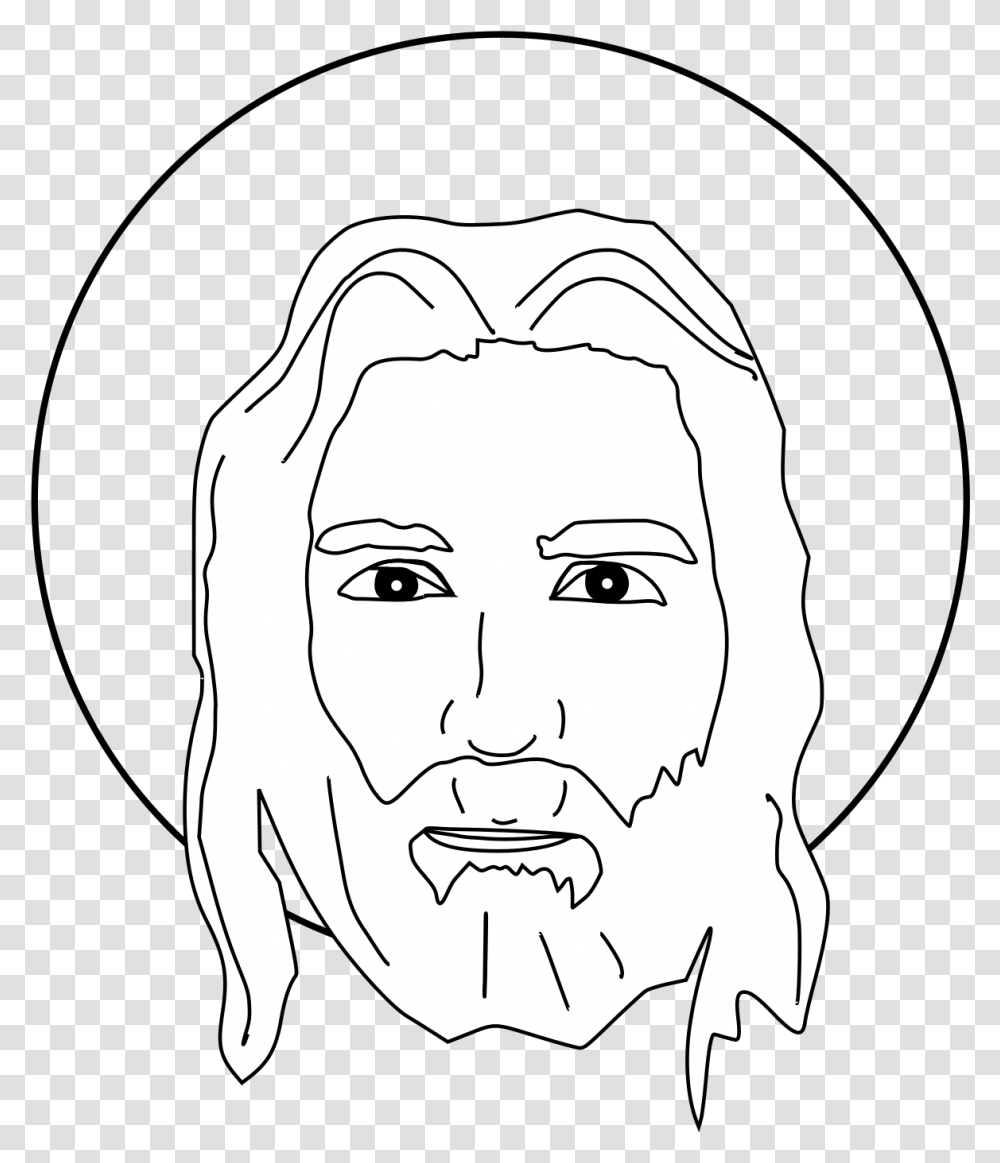 Jesus Head Illustration, Face, Person, Human, Drawing Transparent Png