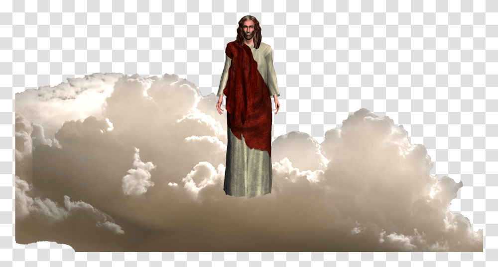 Jesus On A Cloud, Person, Outdoors, Nature Transparent Png