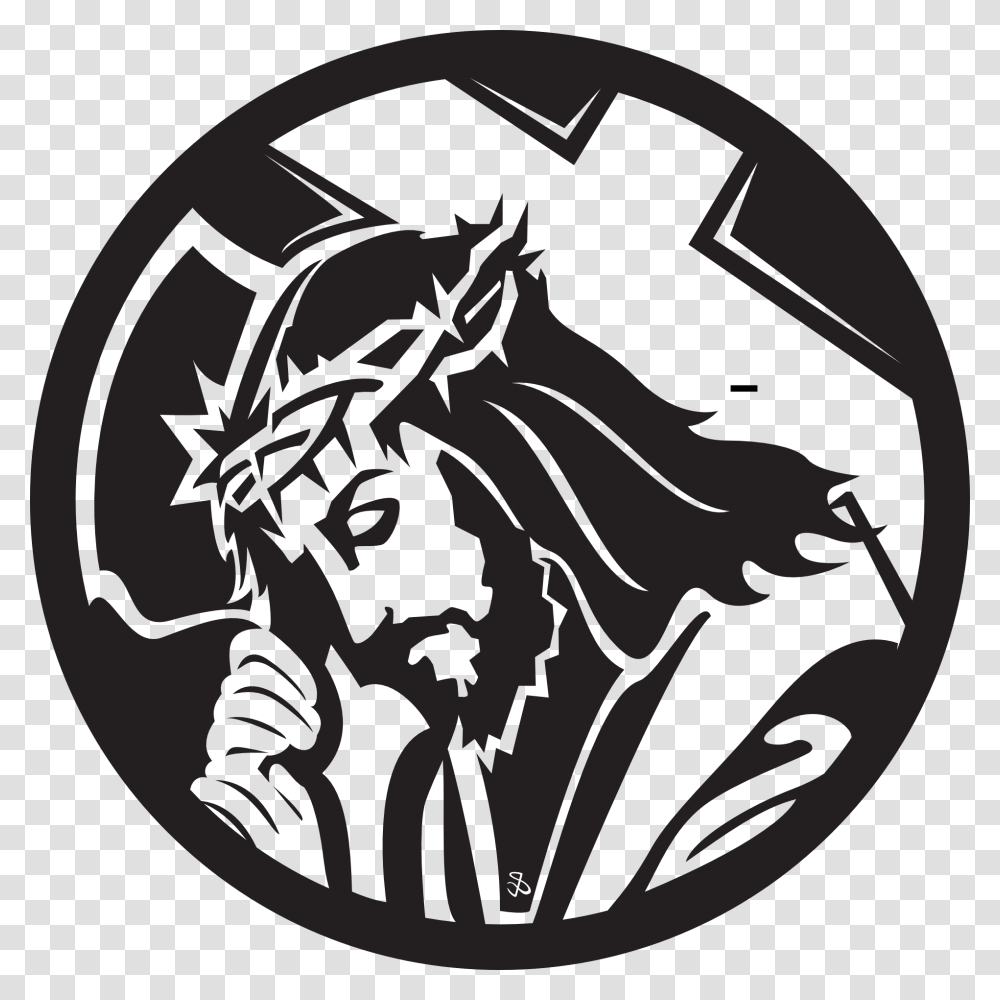 Jesus On Cross Black And White Jesus Vector, Logo, Trademark, Pirate Transparent Png
