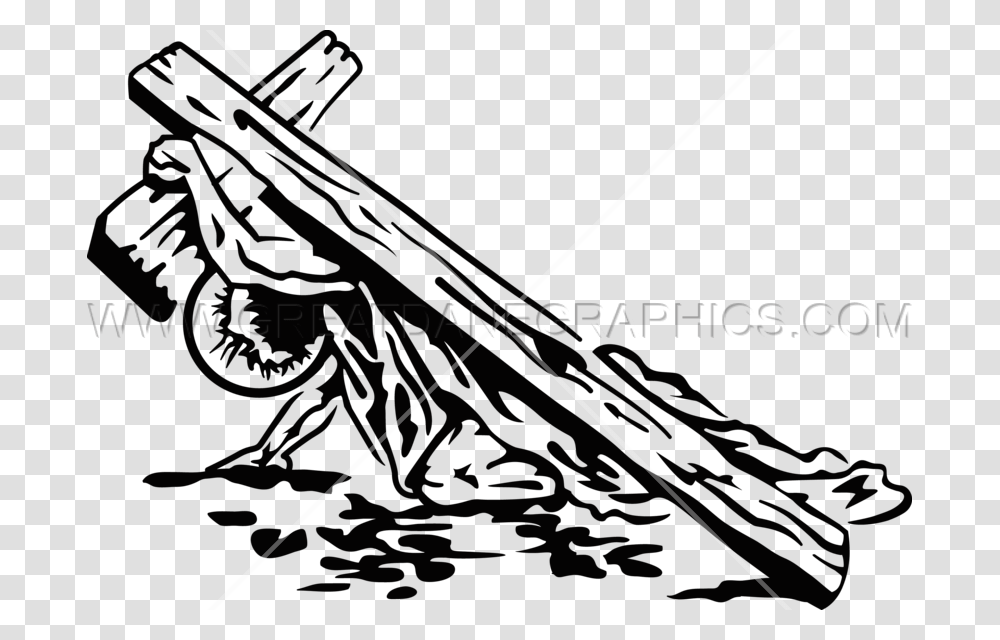 Jesus Outlined Face Free Jesus Carrying The Cross, Insect, Invertebrate, Animal, Arrow Transparent Png