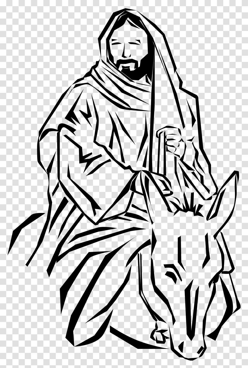 Jesus Riding On A Donkey Clipart, Hoodie, Sweatshirt, Sweater Transparent Png