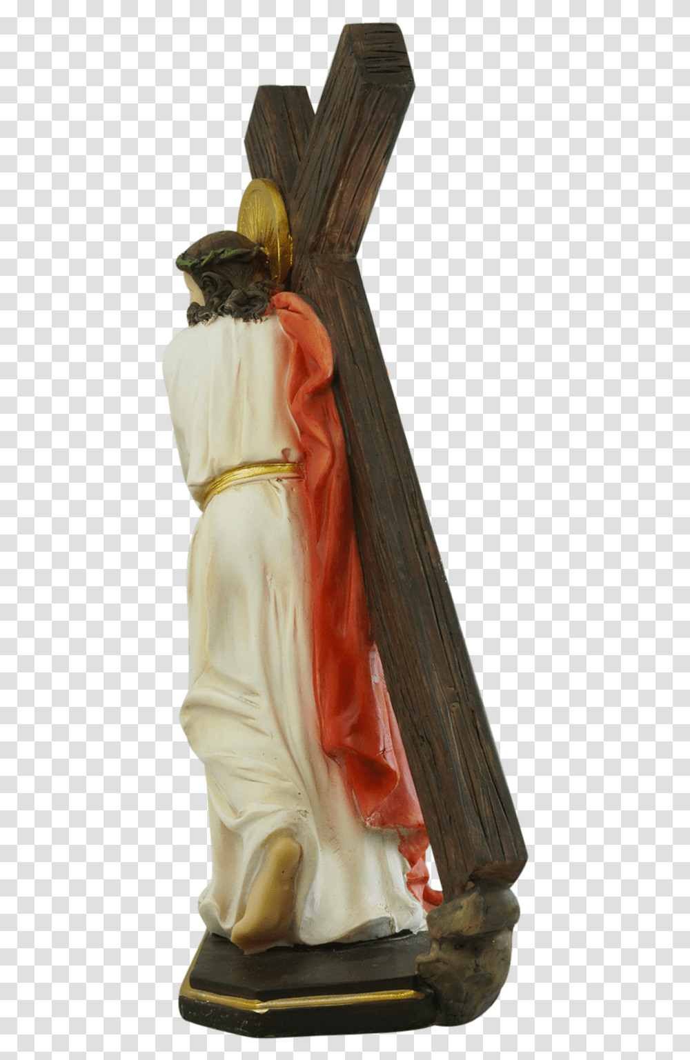 Jesus Statue Carry The Cross Crucifix, Clothing, Apparel, Person, Human Transparent Png