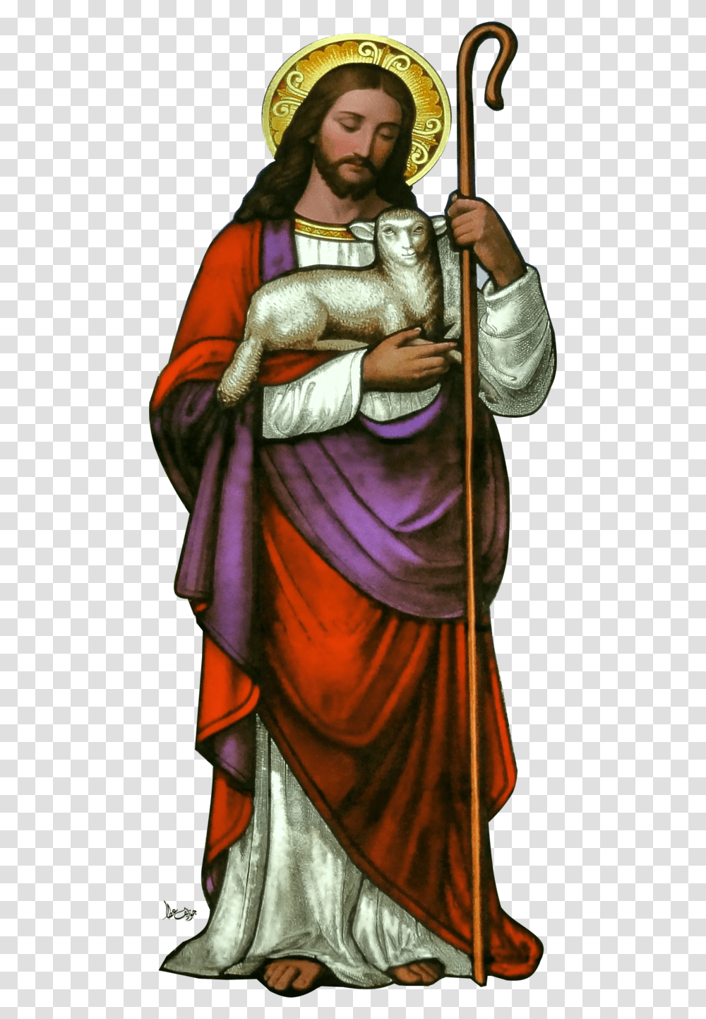 Jesus The Good Shepherd Download Jesus The Good Shepherd, Person, Human, Stained Glass Transparent Png