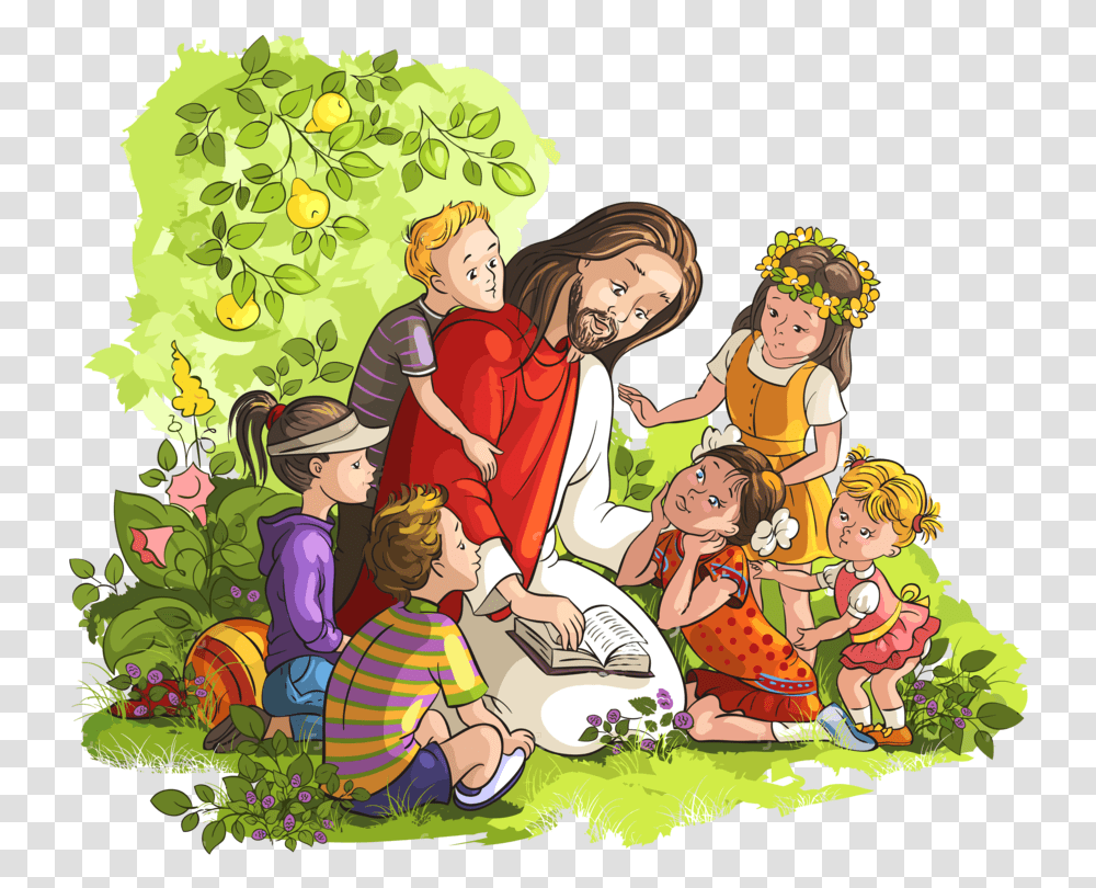 Jesus Vector104 By Minayoussefsaleb Kids With Jesus, Person, People, Drawing Transparent Png