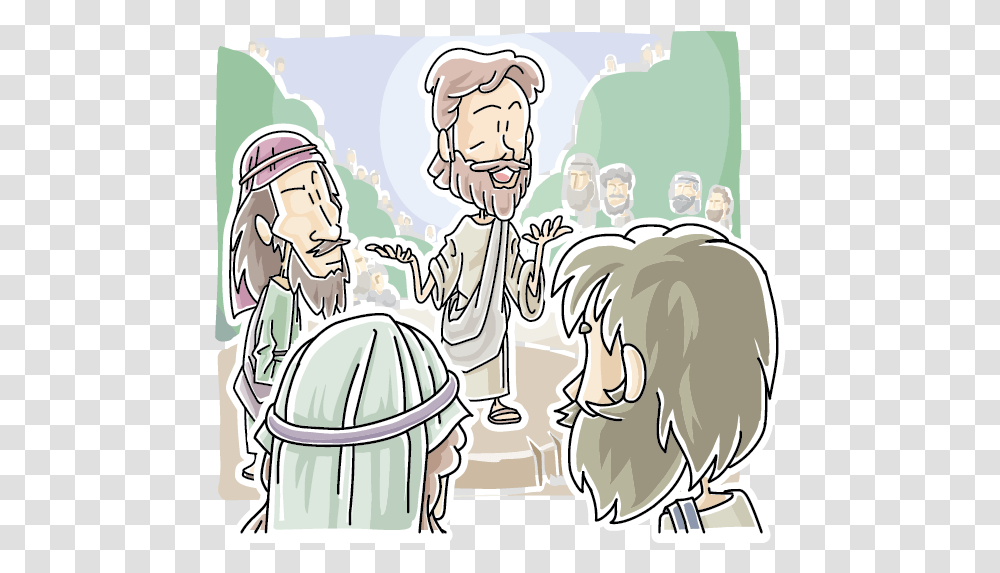 Jesus Walking With His Disciples Clipart, Person, Comics, Book, Drawing Transparent Png