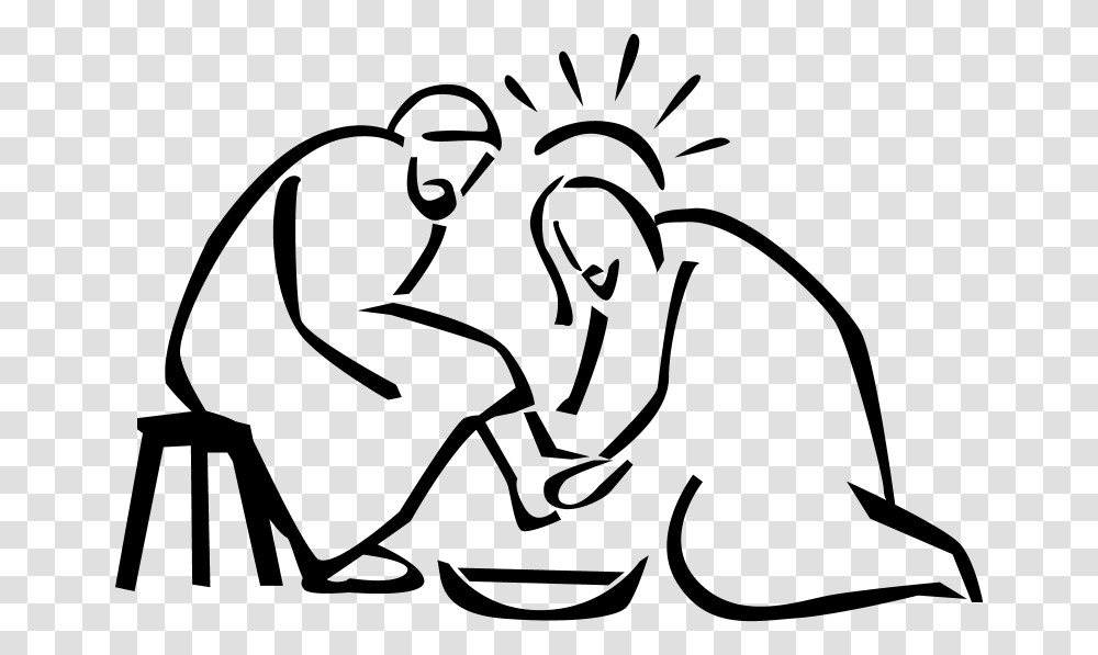 Jesus Washing Disciples Feet Clipart Maundy Thursday, Gray, World Of Warcraft Transparent Png