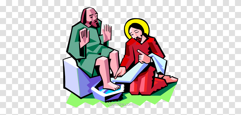 Jesus Washing The Feet Of A Disciple Royalty Free Vector Clip Art, Person, Helmet Transparent Png