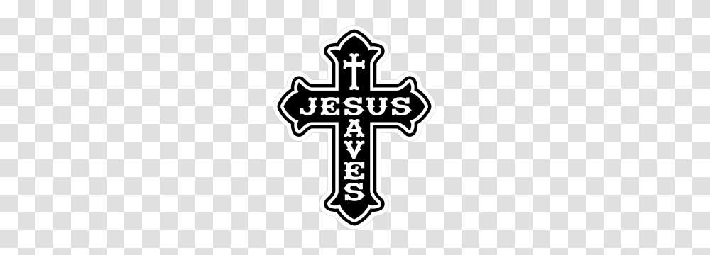 Jesus Wearing Crown Of Thorns Silhouette Transfer Sticker, Cross, Tomb, Crucifix Transparent Png