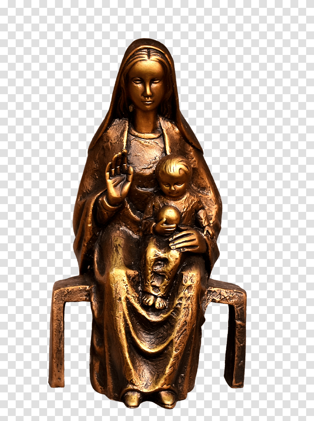 Jesus With Mother Mary Statue, Architecture, Building, Temple, Worship Transparent Png