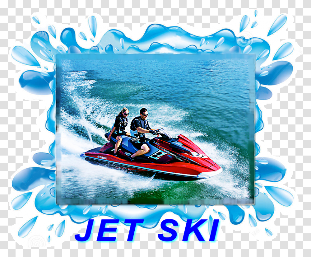 Jet Ski Benidorm Water Splash Clipart Background, Person, Human, Vehicle, Transportation Transparent Png