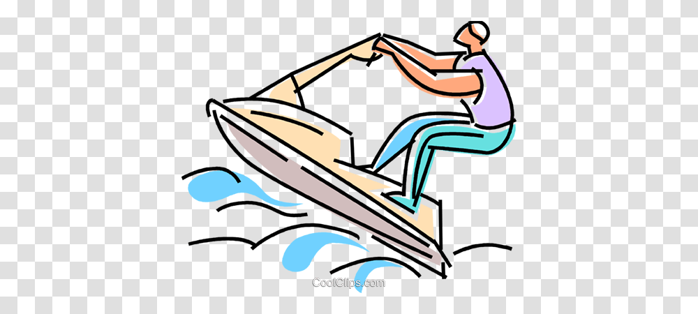 Jet Ski Rider Flying Over The Waves Royalty Free Vector Clip Art, Vehicle, Transportation, Bow Transparent Png