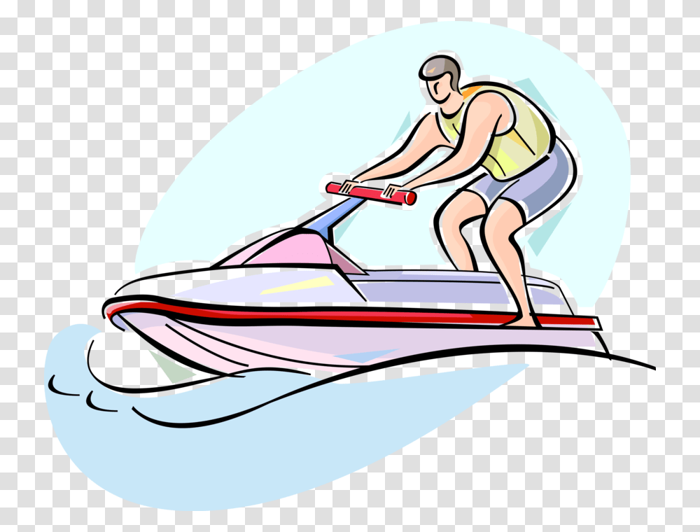 Jet Skier On Sea Doo Jet Ski, Vehicle, Transportation, Person, Human Transparent Png