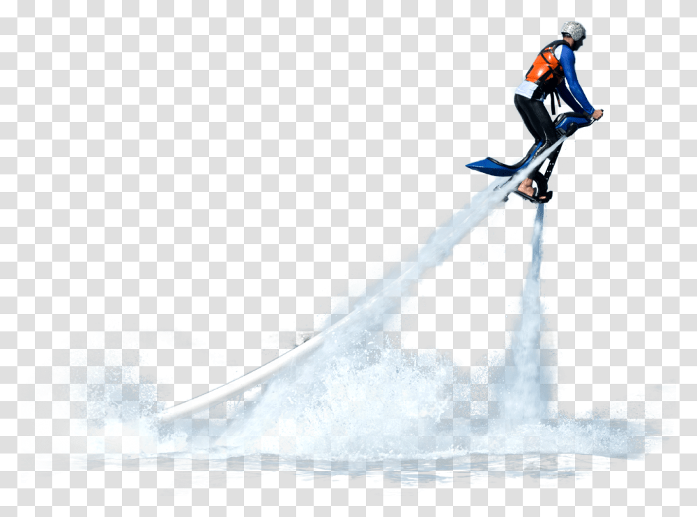 Jetpack Flyboard Hoverboard And Jetbike Experiences Water Jet, Person, Vehicle, Transportation, Ice Transparent Png