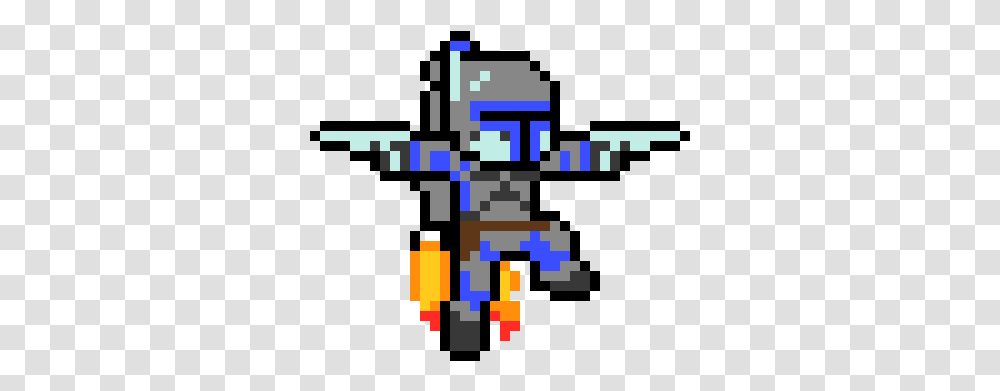 Jetpack Guy Pixel Art Maker Perler Beads Star Wars Jango Fett, Text, Graphics, Urban, Pac Man Transparent Png