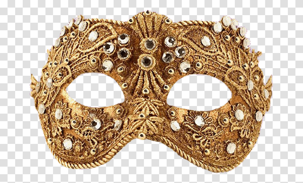 Jeweled Mask, Rug, Gold, Bronze Transparent Png