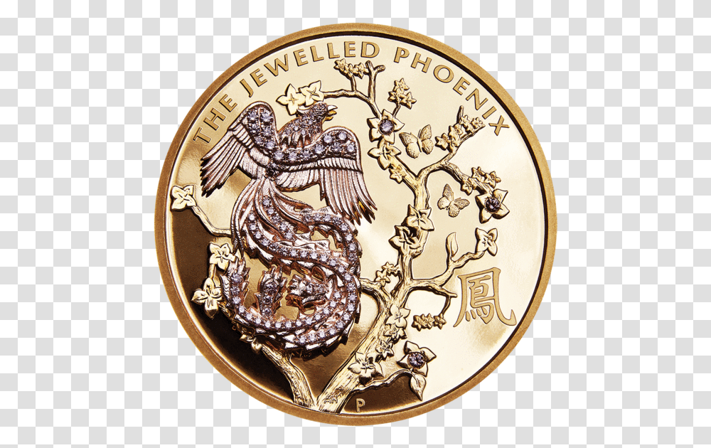 Jewelled Phoenix, Coin, Money, Bird, Animal Transparent Png